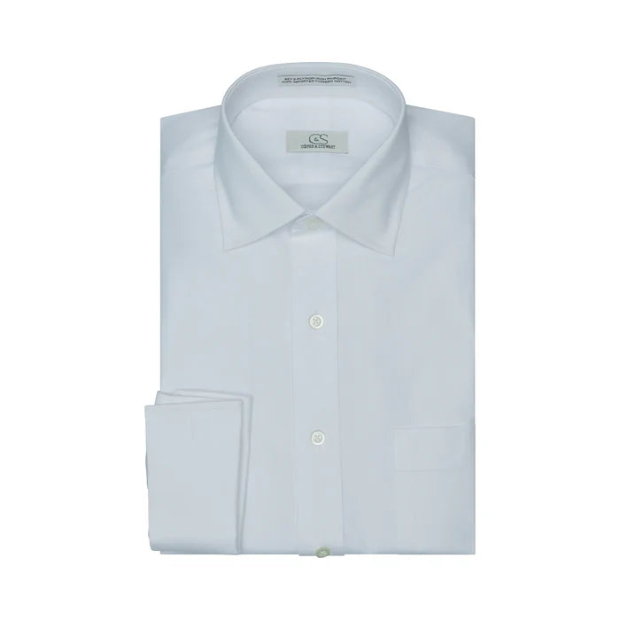 Spread Collar French Cuff | White