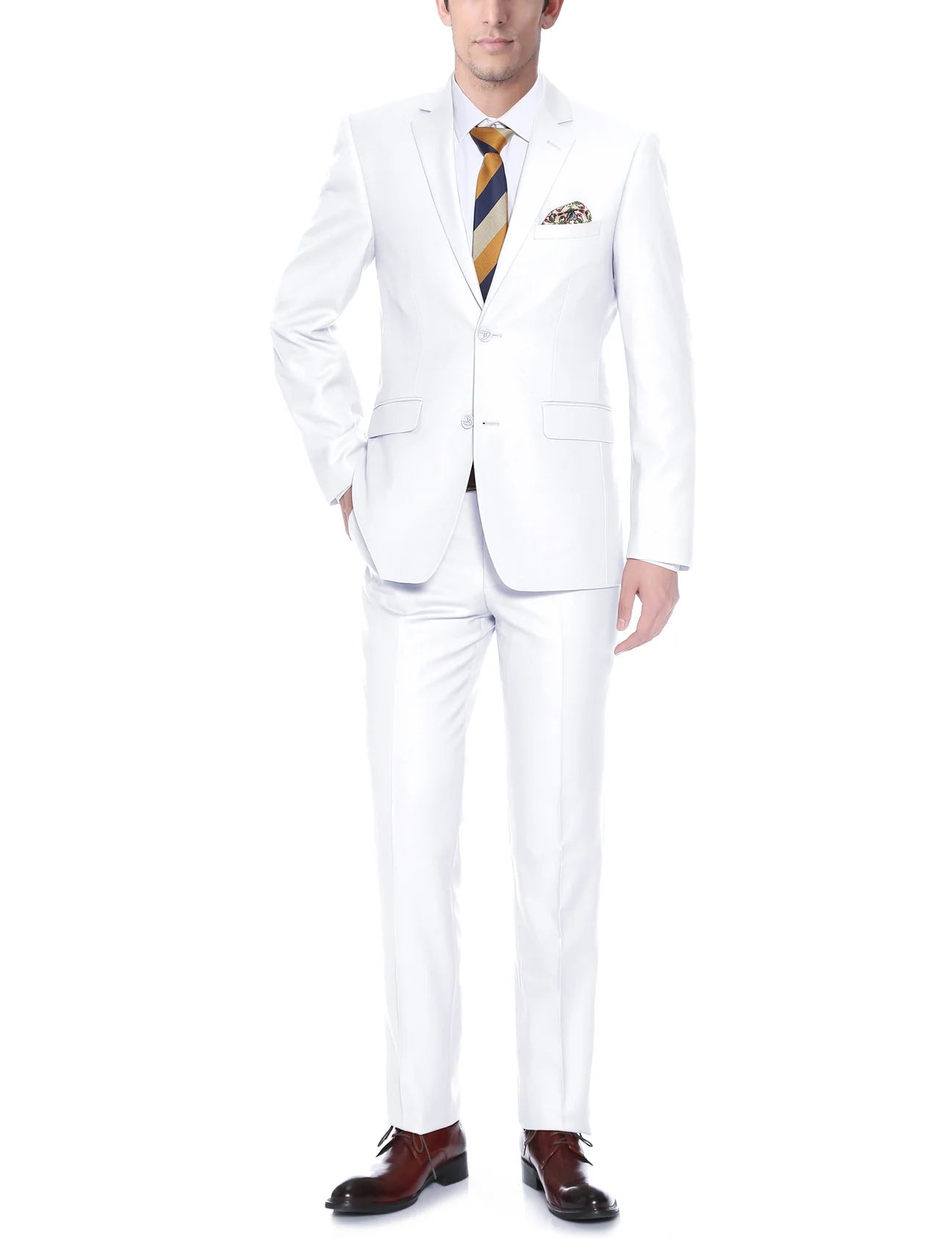 Notch Lapel Suit | White