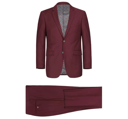 Notch Lapel Suit | Burgundy