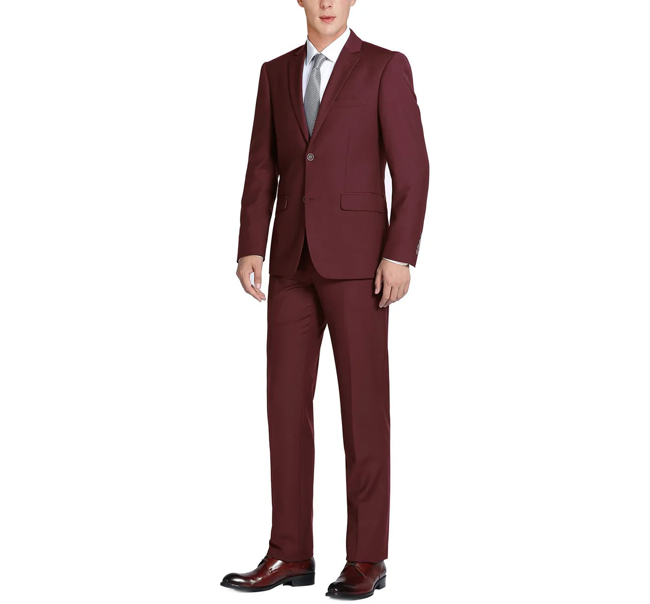 Notch Lapel Suit | Burgundy