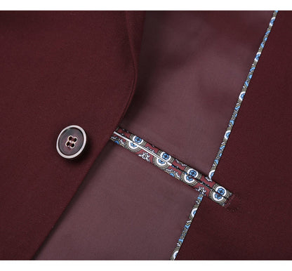 Notch Lapel Suit | Burgundy