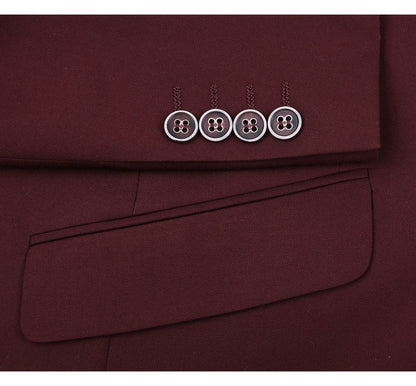 Notch Lapel Suit | Burgundy